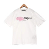Cross-border pa spray-painted letter short-sleeved palm tree fog high street graffiti logo t