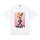 Purple br@nd comfy basics letter logo printing short-sleeved fog american street t-shirt