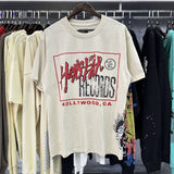 Hs-f summer collection: fog high street washed & distressed heavyweight crew neck graphic tee - couple's style
