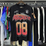 Hs-f summer collection: fog high street washed & distressed heavyweight crew neck graphic tee - couple's style