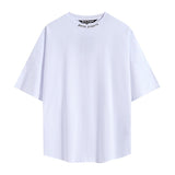 Summer trendy short-sleeve tee with back logo print - couple's fashion