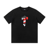 Cross-border trade trapstar rainbow letter gradient towel embroidery short sleeve t-shirt & fog high street shorts set