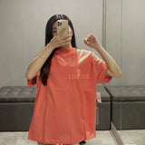 Fog season 8 essentials flocked print couple's relaxed fit crew neck short sleeve t-shirt
