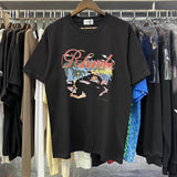 Rhude T Shirts Cannes Beach Coconut Printing Cotton Casual Short Sleeves Men and Women