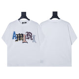 Ready to ship! summer amri high-quality, 100% cotton t-shirt with printed design and washed finish short sleeves
