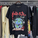 Hs-f summer collection: fog high street washed & distressed heavyweight crew neck graphic tee - couple's style
