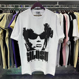 Wholesale american retrosatoshi hot diamond letters ripped washed distressedloose short sleeve t-shirt