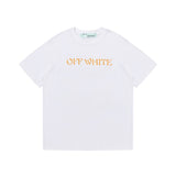 Wholesale off short sleeve ow dissolved arrow gradient starry sky splash ink t-shirt yellow tape warning line love
