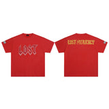 High quality lost intricacy dark torch hot diamond washed distressed round neck short-sleeved t-shirt