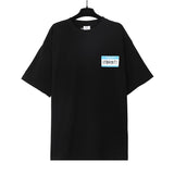 Vtm letter american style no photo printing loose washed distressed short sleeve t-shirt couple outfit