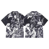 Erd rich second generation loose version american trend quiet eye printing round neck short sleeve t-shirt couple outfit