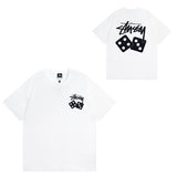 Summer running volume stussy short-sleeved t-shirt dice black eight ice cream comfy basics american couple summer t