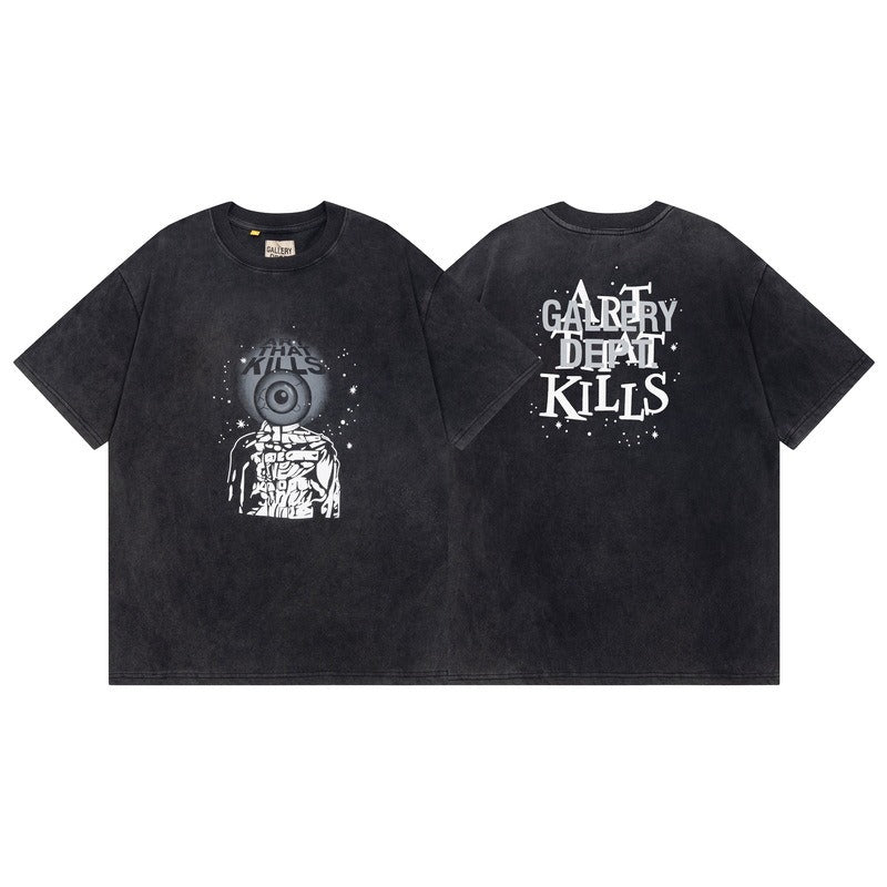 Wholesale gallery dept washed distressed short-sleeved american trendy retro skull printing couple wear looset