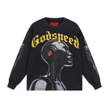 Cross-border wholesale american trend skull metal rock band robot bottom shirt pure cotton looselong sleevest