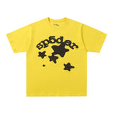 Spder hip-hop singer hotfix rhinestone foil letter print short sleeve t-shirt & rhinestone embellished shorts set (couple's style)