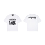 Erd rich second generation loose version american trend quiet eye printing round neck short sleeve t-shirt couple outfit