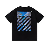 Spring/summer ow splatter graffiti arrow graphic crewneck short sleeve tee