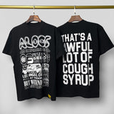 Cough syrup short-sleeved high-quality pure cotton round neck t-shirt fashionprinting breathable short-sleeved summer