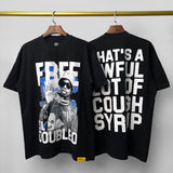 Cough syrup short-sleeved high-quality pure cotton round neck t-shirt fashionprinting breathable short-sleeved summer