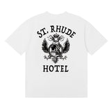 Rhude T Shirts Totem Simple Printing Cotton Casual Short Sleeve Men and Women