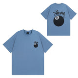 Summer running volume stussy short-sleeved t-shirt dice black eight ice cream comfy basics american couple summer t