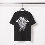 Spder hip-hop singer hotfix rhinestone foil letter print short sleeve t-shirt & rhinestone embellished shorts set (couple's style)