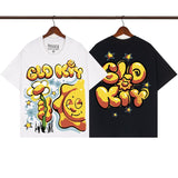 streetwear zip hoodie cartoon letter print zip-up sweatshirt and pants camouflage set
