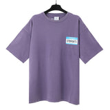 Vtm letter american style no photo printing loose washed distressed short sleeve t-shirt couple outfit
