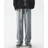 Unisex Jeans Vintage Washed Old Jeans Loose Straight Pants
