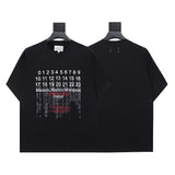 Mm series export wholesale margiela simple style digital four-corner mark couple short-sleeved t-shirtpure cotton high quality
