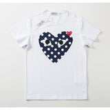 Kawakubo plaloveembroider short-sleeved pure cotton red heart eyes couple t-shirty long sleeves shirt taobao ling