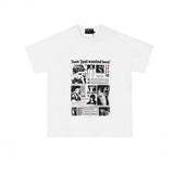 Erd: brooding rich kid - american retro portrait print rock 'n' roll hip-hop pocket oversized short sleeve tee