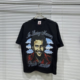 American asaali retro celebrity portrait print short sleeve men's 100% cotton t-shirt
