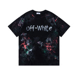 Spring/summer ow splatter graffiti arrow graphic crewneck short sleeve tee