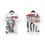 american trend high quality loose t-shirt pure cotton front and rear high-definition printing casualcoupletrendy short sleeves