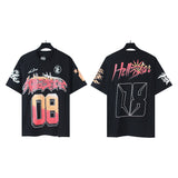 american trend high quality loose t-shirt pure cotton front and rear high-definition printing casualcoupletrendy short sleeves