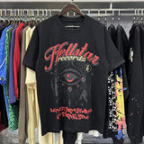 Hs-f summer collection: fog high street washed & distressed heavyweight crew neck graphic tee - couple's style