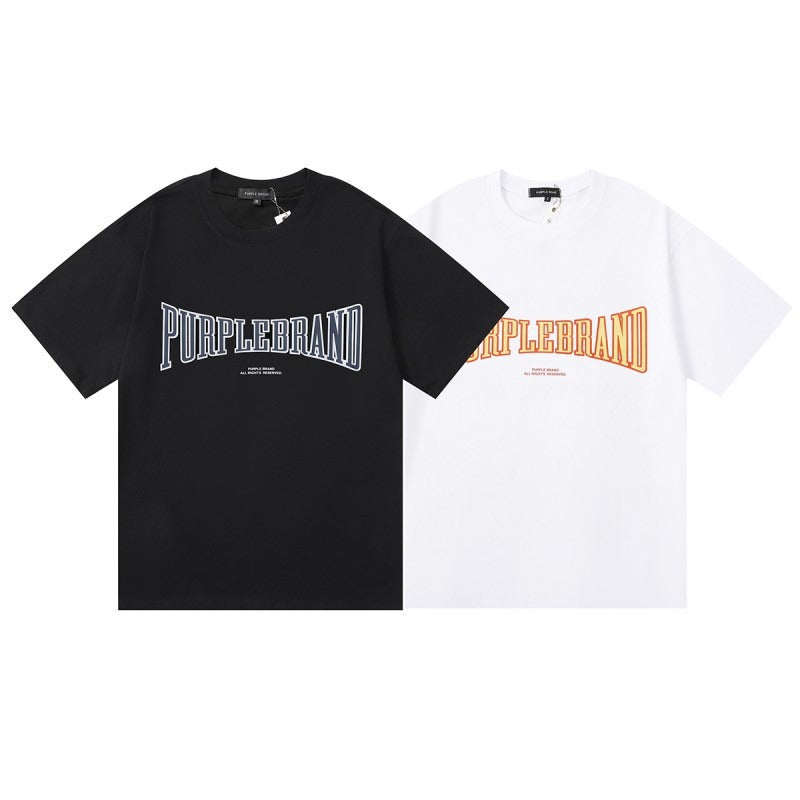 Purple br@nd comfy basics letter logo printing short-sleeved fog american street t-shirt