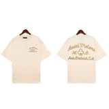 Cross-border wholesale correct version am splash ink flow paint camouflage starry sky graffiti letter short-sleeved high street couple t