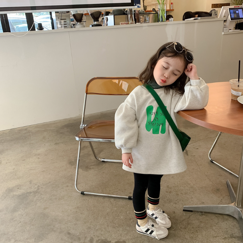 Girl Jacket Boys and Girls Sweater Printed Letter Fleece