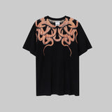 Correct version mb short-sleeved couple outfit colorful wings feather t-shirt marcelo european and american classic