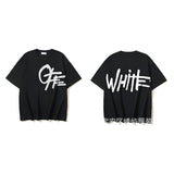 European and american spring/summer ow gradient arrow graphic crew neck short sleeve t-shirt