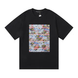 Purple br@nd comfy basics letter logo printing short-sleeved fog american street t-shirt