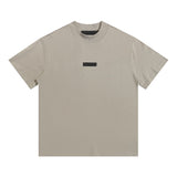 essential double line fog shorts icon laminated stereo letter round neck couple pullover