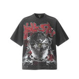 Cross-border wholesale basketball star series short-sleeved tee james star portrait heavy industry washed couple wide
