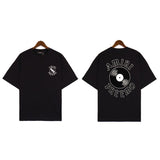 Cross-border wholesale correct version am splash ink flow paint camouflage starry sky graffiti letter short-sleeved high street couple t