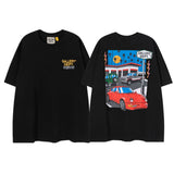 Export american retrog@llery short-sleeved t-shirt boys ins high street loose couple half-sleeved women d