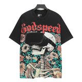 high version gods short sleeve heavy weight washed fog high street skull pure cottonprinting round