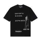 Mopey rich second generation xia loose version beautiful trendy quiet eyes printing round neck short sleeve t-shirt high street