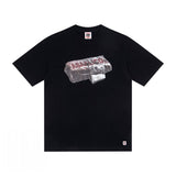 jean snowman printing short sleeve t-shirt christmas co couple outfit